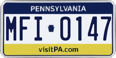 PA license plate MFI0147