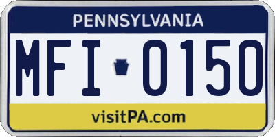 PA license plate MFI0150