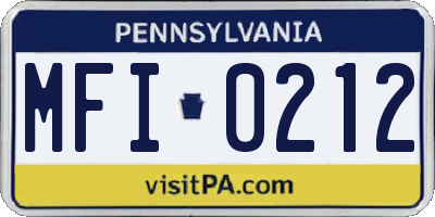 PA license plate MFI0212