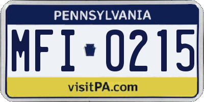 PA license plate MFI0215