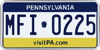 PA license plate MFI0225