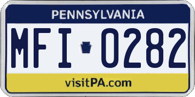 PA license plate MFI0282