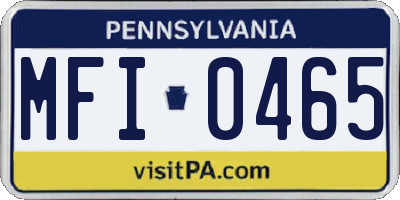 PA license plate MFI0465
