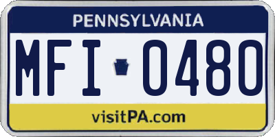 PA license plate MFI0480