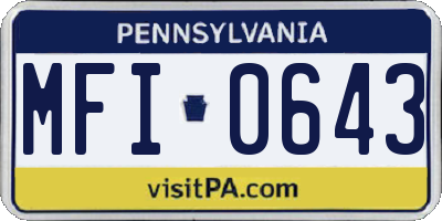 PA license plate MFI0643