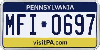 PA license plate MFI0697