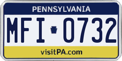 PA license plate MFI0732