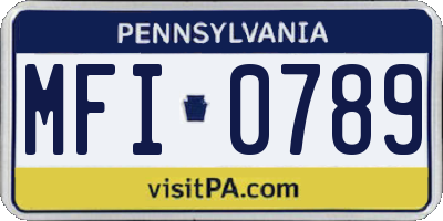 PA license plate MFI0789