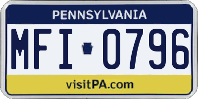 PA license plate MFI0796