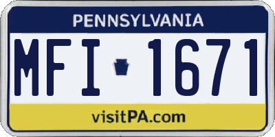 PA license plate MFI1671