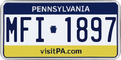 PA license plate MFI1897