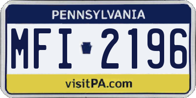 PA license plate MFI2196