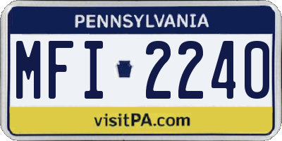 PA license plate MFI2240