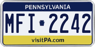 PA license plate MFI2242