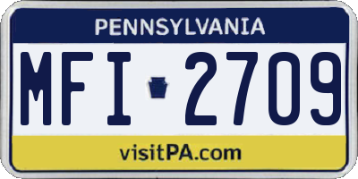 PA license plate MFI2709