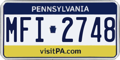PA license plate MFI2748
