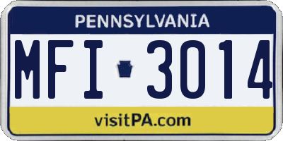 PA license plate MFI3014