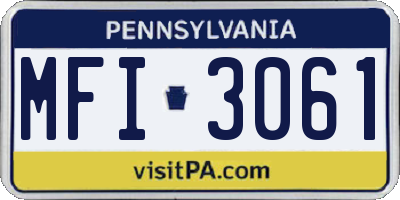 PA license plate MFI3061