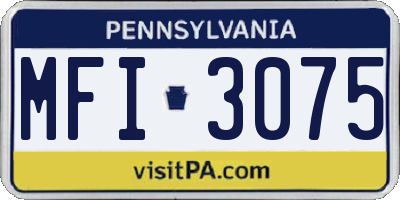 PA license plate MFI3075
