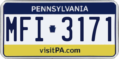 PA license plate MFI3171