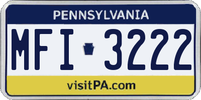 PA license plate MFI3222