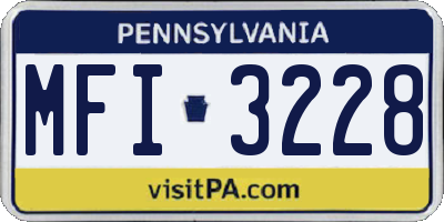 PA license plate MFI3228