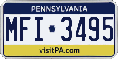 PA license plate MFI3495