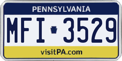 PA license plate MFI3529