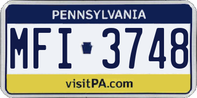 PA license plate MFI3748