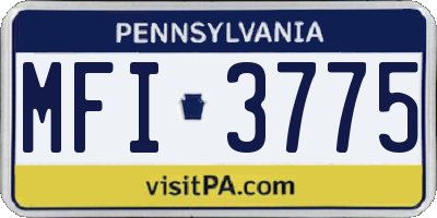 PA license plate MFI3775