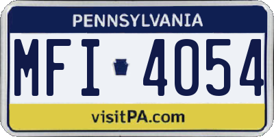 PA license plate MFI4054