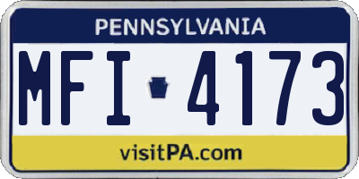 PA license plate MFI4173