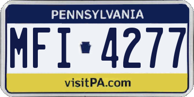 PA license plate MFI4277