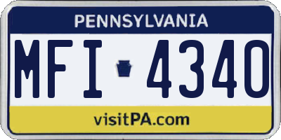 PA license plate MFI4340