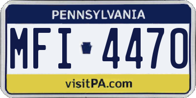 PA license plate MFI4470