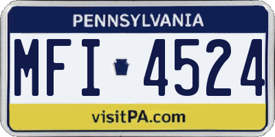 PA license plate MFI4524