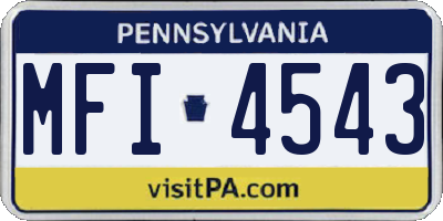 PA license plate MFI4543