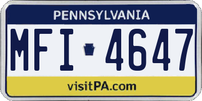 PA license plate MFI4647