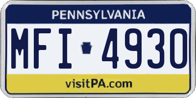 PA license plate MFI4930