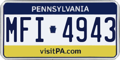 PA license plate MFI4943