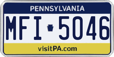 PA license plate MFI5046