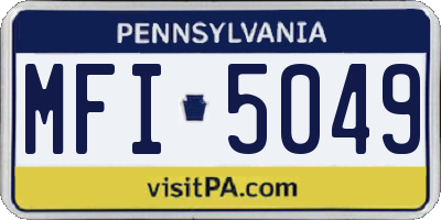 PA license plate MFI5049