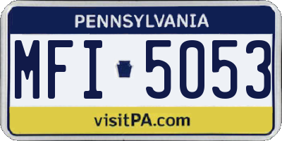 PA license plate MFI5053