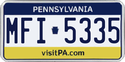 PA license plate MFI5335