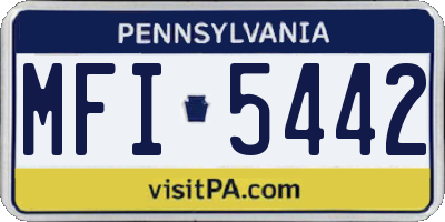PA license plate MFI5442