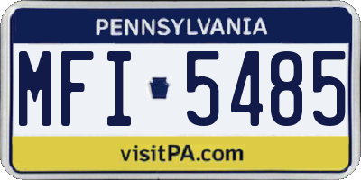PA license plate MFI5485
