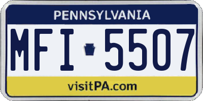 PA license plate MFI5507