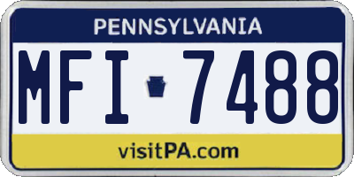 PA license plate MFI7488