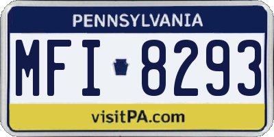 PA license plate MFI8293