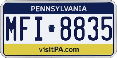 PA license plate MFI8835
